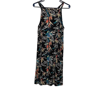 So Women's‎ Black Tropical Orange Blue Sleeveless Summer Dress Size M
